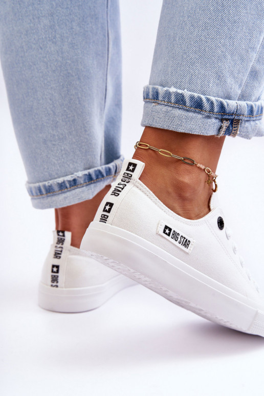 Tem que serterial baixo feminino sapatos casuais Big Star KK274008 cor branca