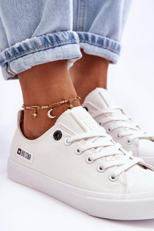 Tem que serterial baixo feminino sapatos casuais Big Star KK274008 cor branca