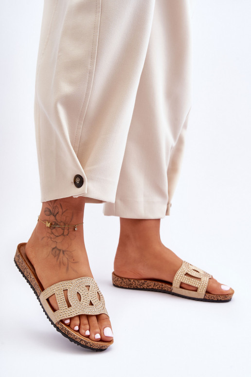 Feminino Chinelos Decorado Pregos bege Evelins