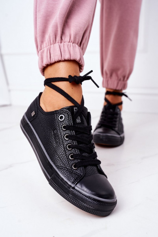 Tênis femininos de couro BIG STAR II274002 cor preta