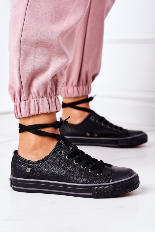 Tênis femininos de couro BIG STAR II274002 cor preta