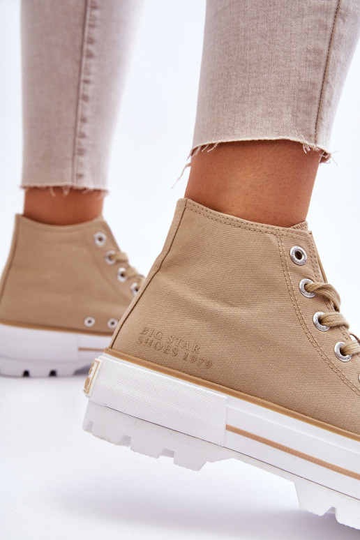 Alto  sapatos casuais com uma plataforma Big Star LL274160 bege