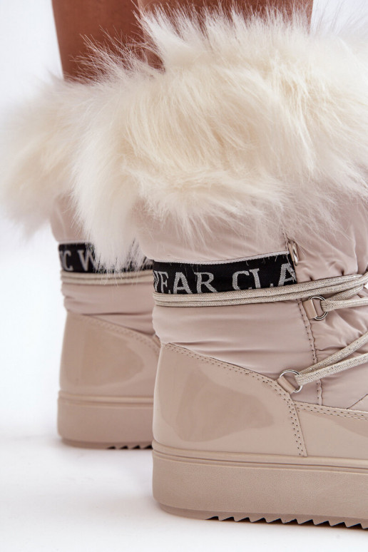 Feminino Botas de neve com atacadores cor de marfim Santero