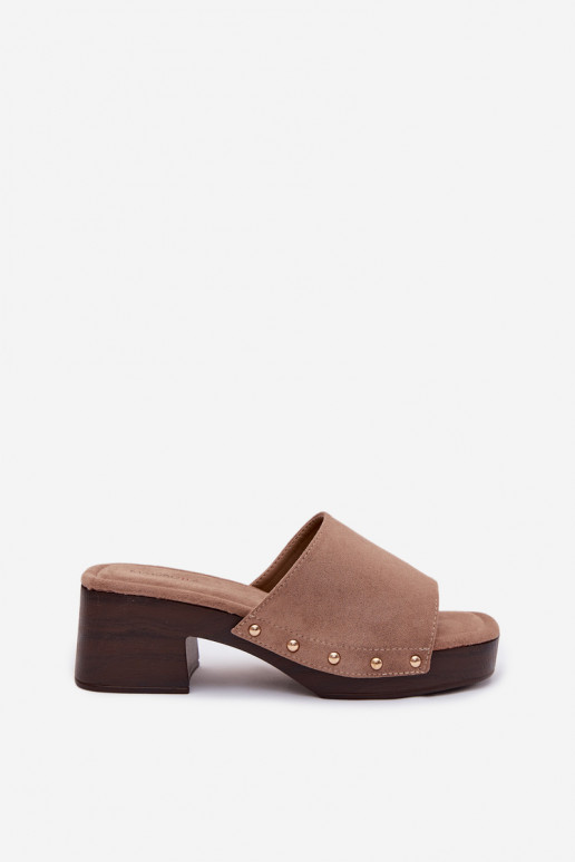 Chinelos femininos Klocke Ze cor douradami Pregos bege Davessa