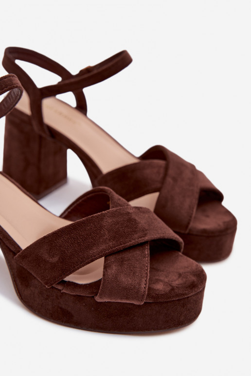 Sandálias femininas de salto alto CzekoladoParae Janelia