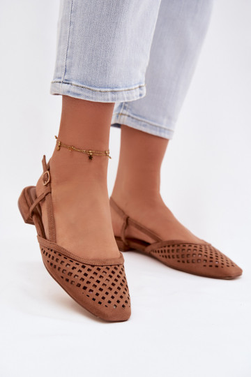 Bailarinas a céu abertode camurça ecológicau cor marrom Farivelle 2