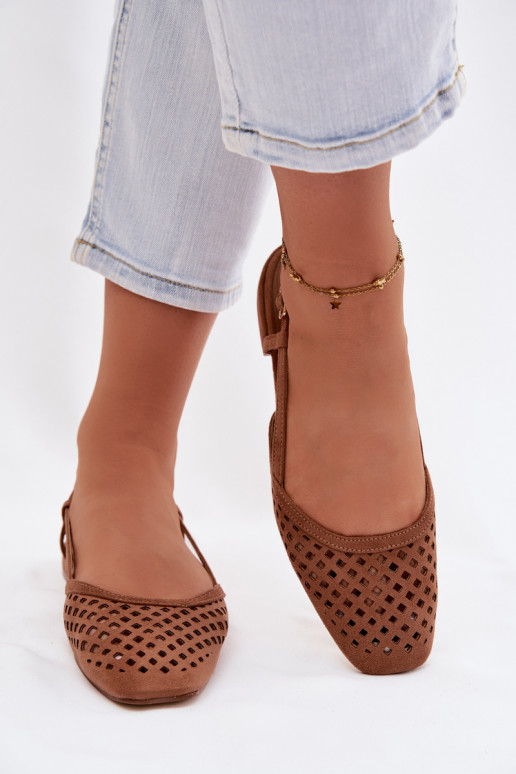 Bailarinas a céu abertode camurça ecológicau cor marrom Farivelle