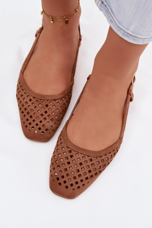 Bailarinas a céu abertode camurça ecológicau cor marrom Farivelle