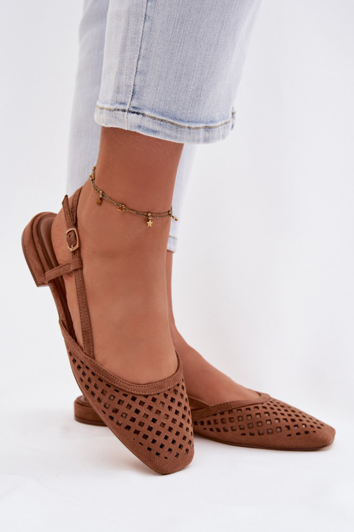 Bailarinas a céu abertode camurça ecológicau cor marrom Farivelle