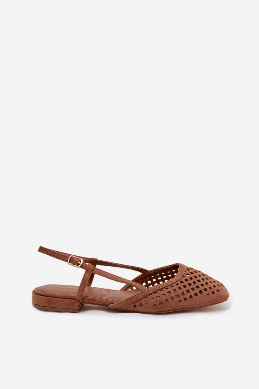 Bailarinas a céu abertode camurça ecológicau cor marrom Farivelle