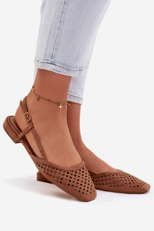 Bailarinas a céu abertode camurça ecológicau cor marrom Farivelle