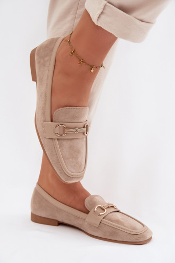 Mocassins mocassins femininos com enfeites bege Palerina