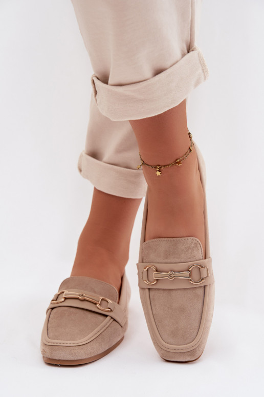 Mocassins mocassins femininos com enfeites bege Palerina