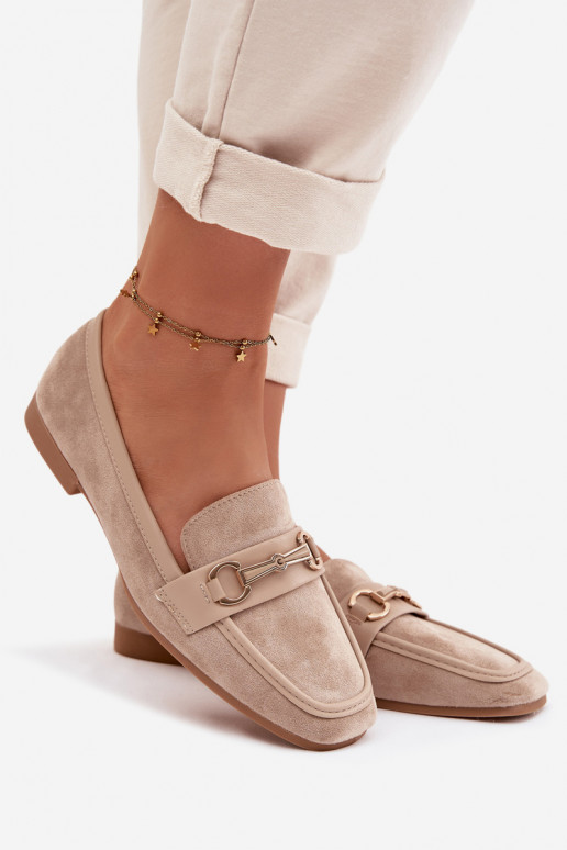 Mocassins mocassins femininos com enfeites bege Palerina