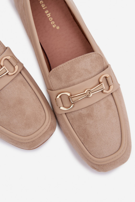 Mocassins mocassins femininos com enfeites bege Palerina