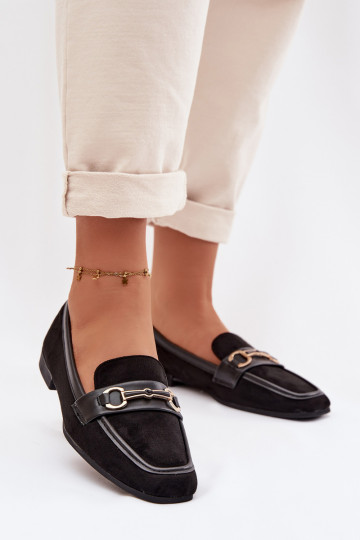 Mocassim feminino com ornamentos na cor preta Palerina 2