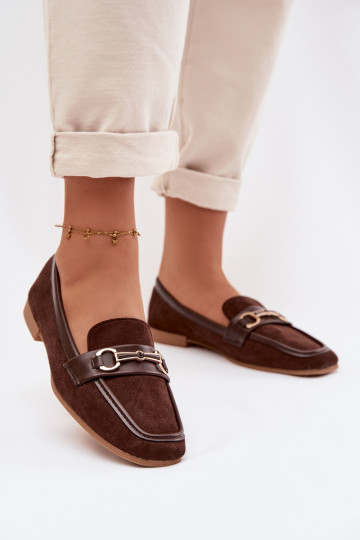 Mocassins mocassins femininos com enfeites cor marrom Palerina 2
