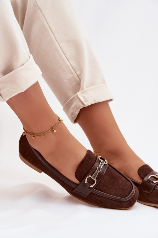 Mocassins mocassins femininos com enfeites cor marrom Palerina