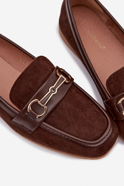 Mocassins mocassins femininos com enfeites cor marrom Palerina