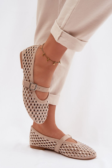 Bailarinas Feminino com elementos abertos com olhos brilhantes I Tirasem bege EMilvessa