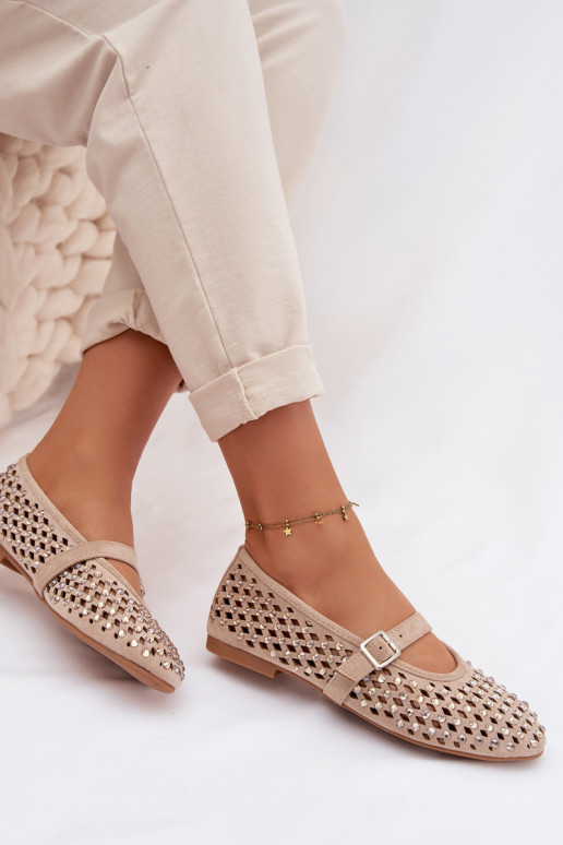 Bailarinas Feminino com elementos abertos com olhos brilhantes I Tirasem bege EMilvessa