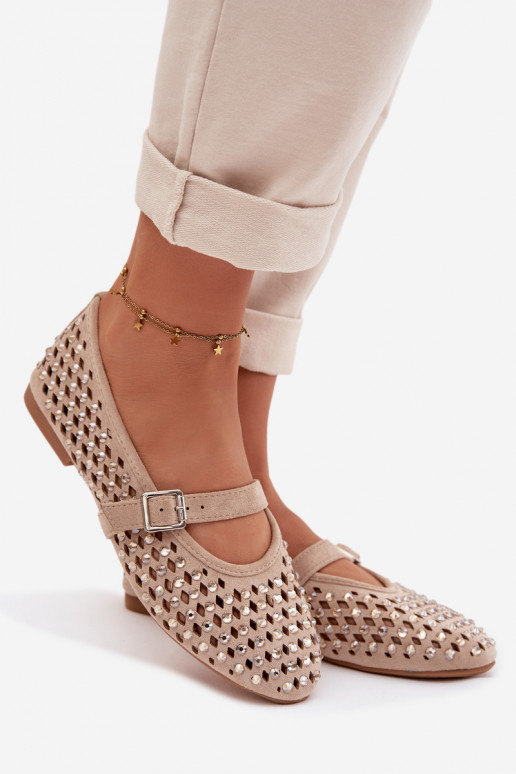 Bailarinas Feminino com elementos abertos com olhos brilhantes I Tirasem bege EMilvessa