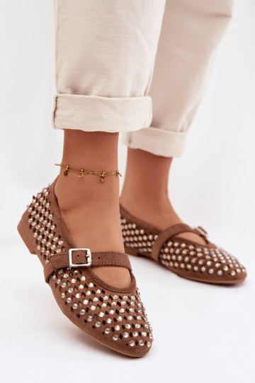 Bailarinas Feminino com elementos abertos com olhos brilhantes I Tirasem cor marrom EMilvessa