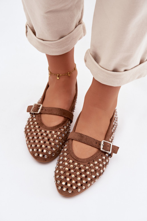 Bailarinas Feminino com elementos abertos com olhos brilhantes I Tirasem cor marrom EMilvessa