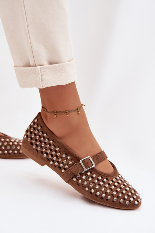 Bailarinas Feminino com elementos abertos com olhos brilhantes I Tirasem cor marrom EMilvessa