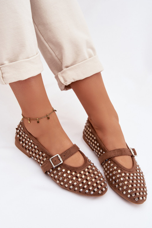 Bailarinas Feminino com elementos abertos com olhos brilhantes I Tirasem cor marrom EMilvessa