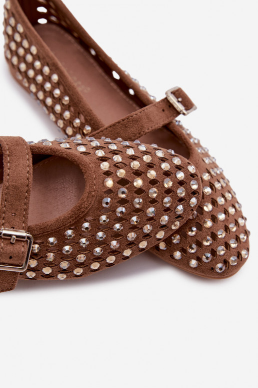 Bailarinas Feminino com elementos abertos com olhos brilhantes I Tirasem cor marrom EMilvessa