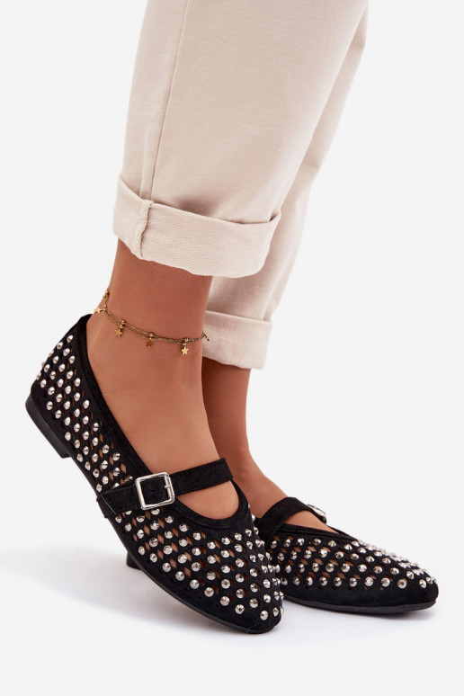 Bailarinas Feminino com elementos abertos com olhos brilhantes I Tirasem cor preta EMilvessa