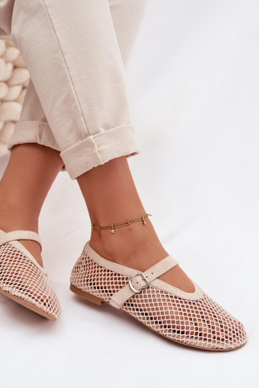 grade Bailarinas com alças cor de marfim Pherina