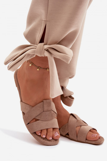 isósceles Chinelos femininos com listras bege Pavelle 2