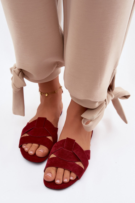 isósceles Chinelos femininos com listras Borgonha Pavelle