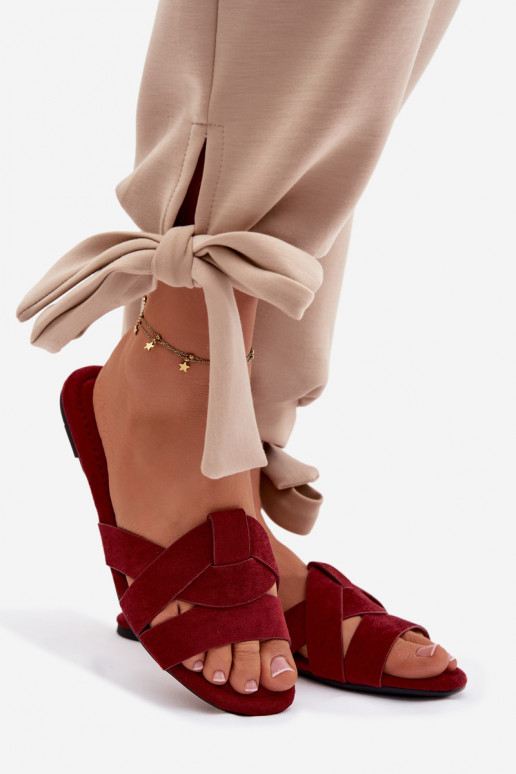 isósceles Chinelos femininos com listras Borgonha Pavelle