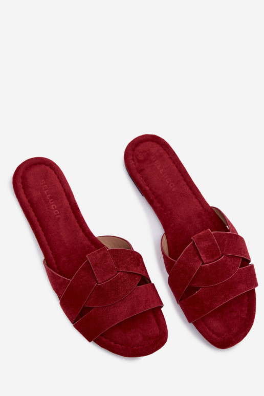 isósceles Chinelos femininos com listras Borgonha Pavelle