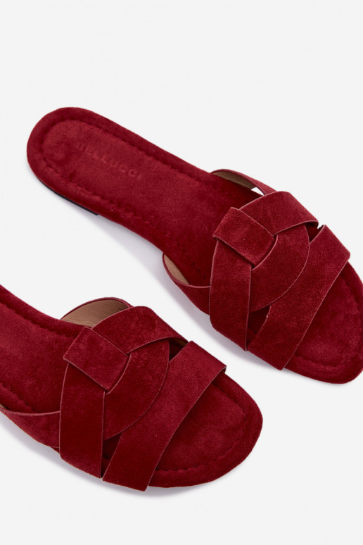 isósceles Chinelos femininos com listras Borgonha Pavelle