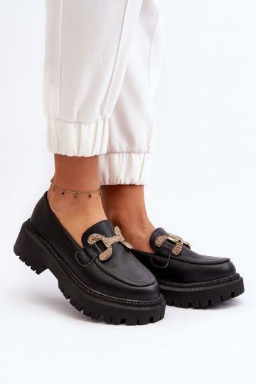 mocassins femininos com enfeites cor preta Gargi 2