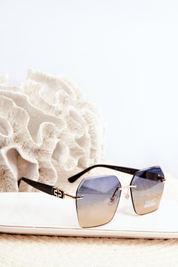 Oculos de sol FemininoFiltrem UV Preto e-cor dourada