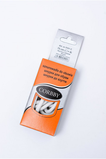 Cadarços redondos para sapatos Corbby cor branca 2