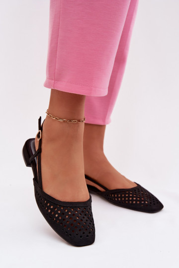 Bailarinas a céu abertode camurça ecológicau cor preta Farivelle