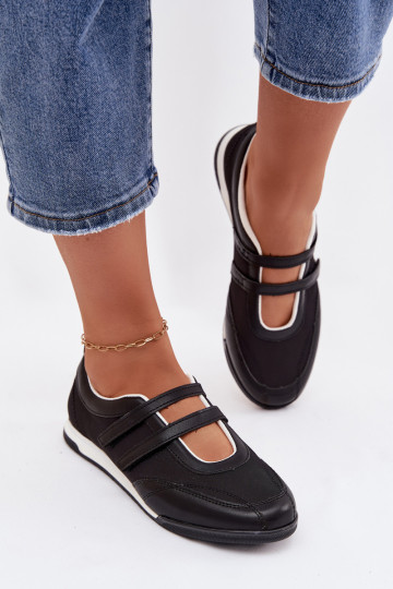 Estilo esportivo Bailarinas Feminino com listras cor preta Farvessa