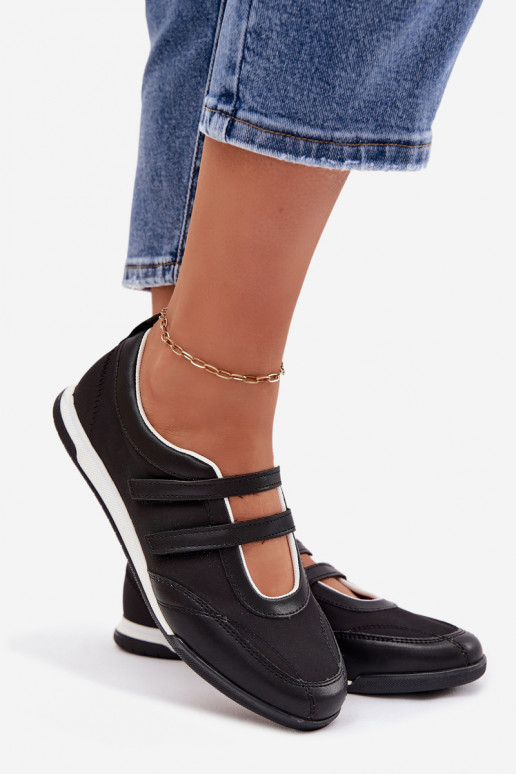 Estilo esportivo Bailarinas Feminino com listras cor preta Farvessa