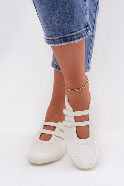 Estilo esportivo Bailarinas Feminino com listras cor branca Farvessa