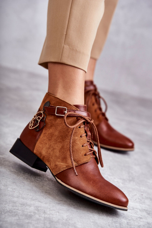 Botas femininas Calçados Tem que serciejka 5743A-29 cor marrom
