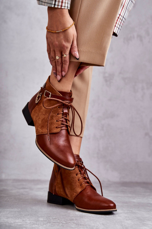 Botas femininas Calçados Tem que serciejka 5743A-29 cor marrom