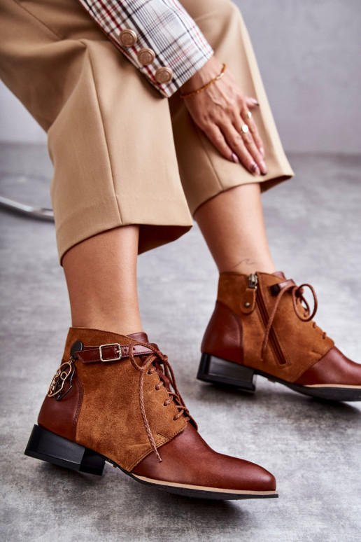 Botas femininas Calçados Tem que serciejka 5743A-29 cor marrom