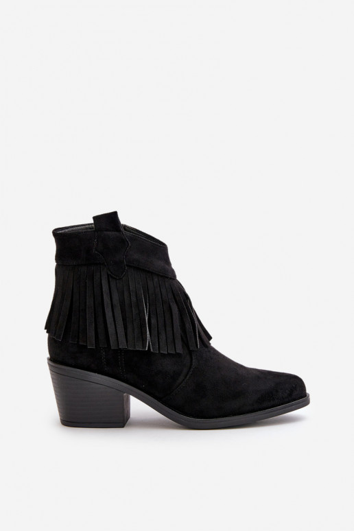 botas estilo coParaboy Feminino Casal o castelo de camurça ecológicaoParae cor preta S.Barski HY42-127