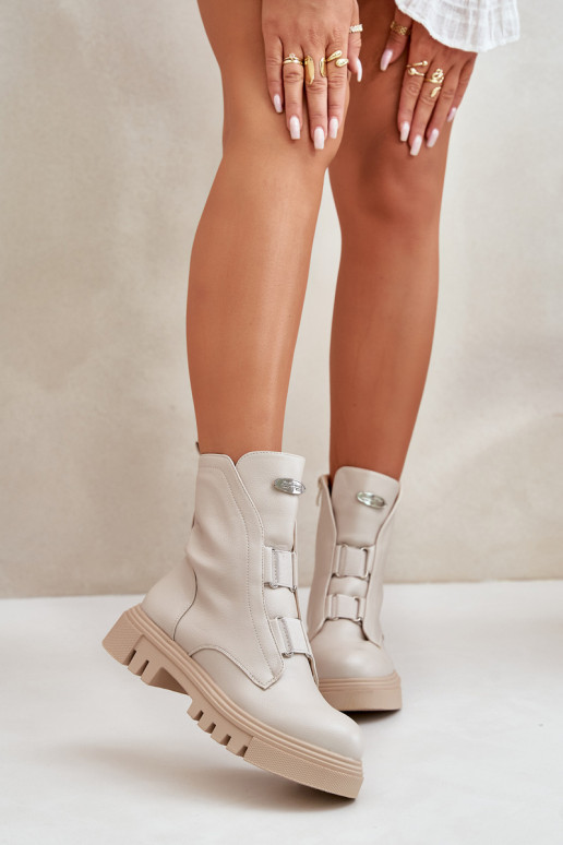 aquecimento Botins de trabalho Feminino Casal o castelo Eko Pele cor de marfim Tem que serilyra